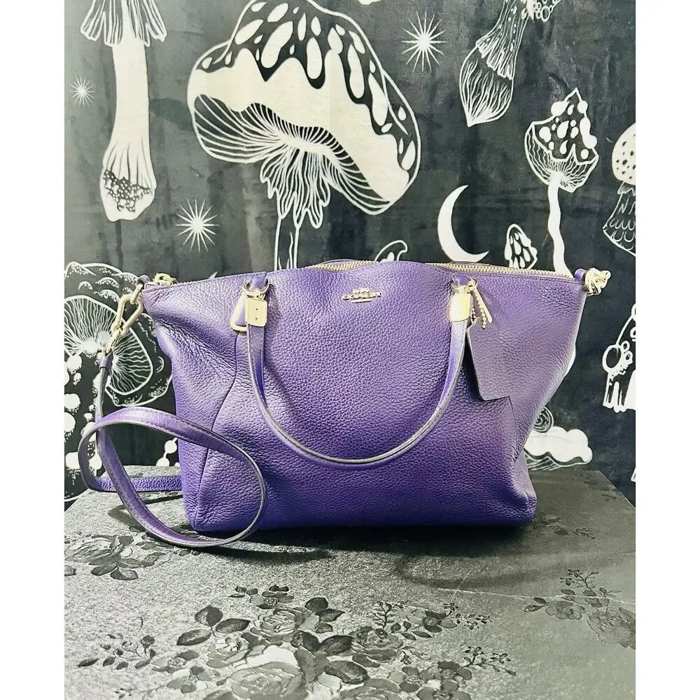 Coach Chicago Ellis Tote Purple Pebbled Leather Gold Hardware 33961 Shoulder Bag